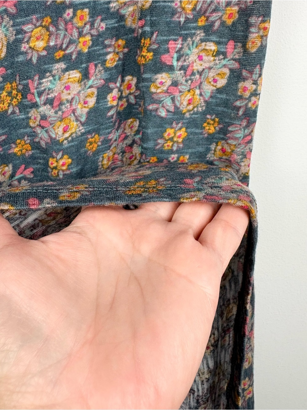 Natural Life Hangout Cotton Midi Dress Navy Floral Oversized Flowy Sz M - Picture 8 of 11